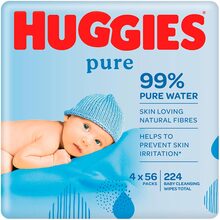 Салфетки влажные Huggies Pure 56 х 4 шт (5029053550121)