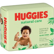 Салфетки влажные Huggies Natural Care Quad 56 х 4 шт (5029053550183)