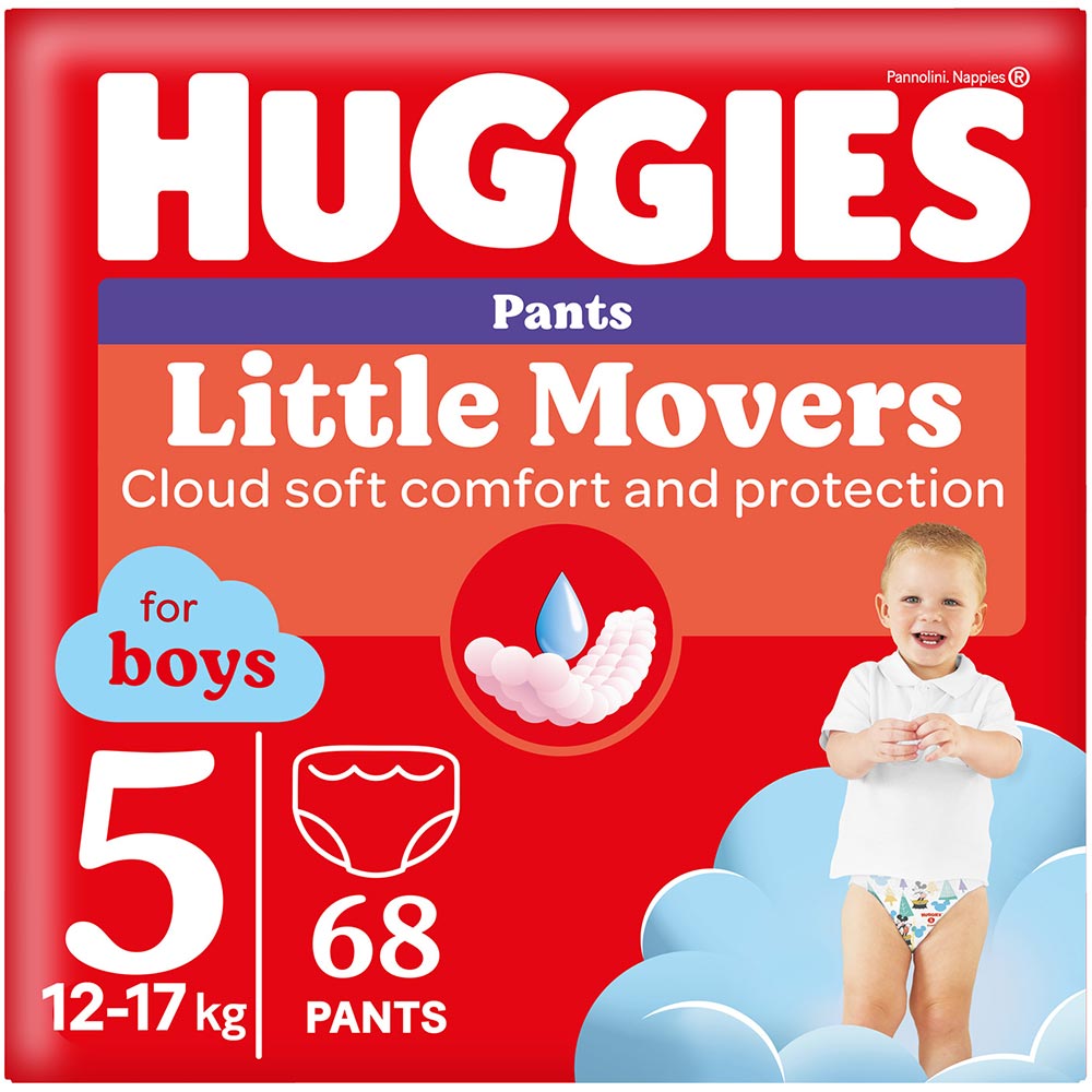 Підгузки-трусики HUGGIES Little Movers 5 (12-17 кг) Box 68 шт Boy (5029053564128)