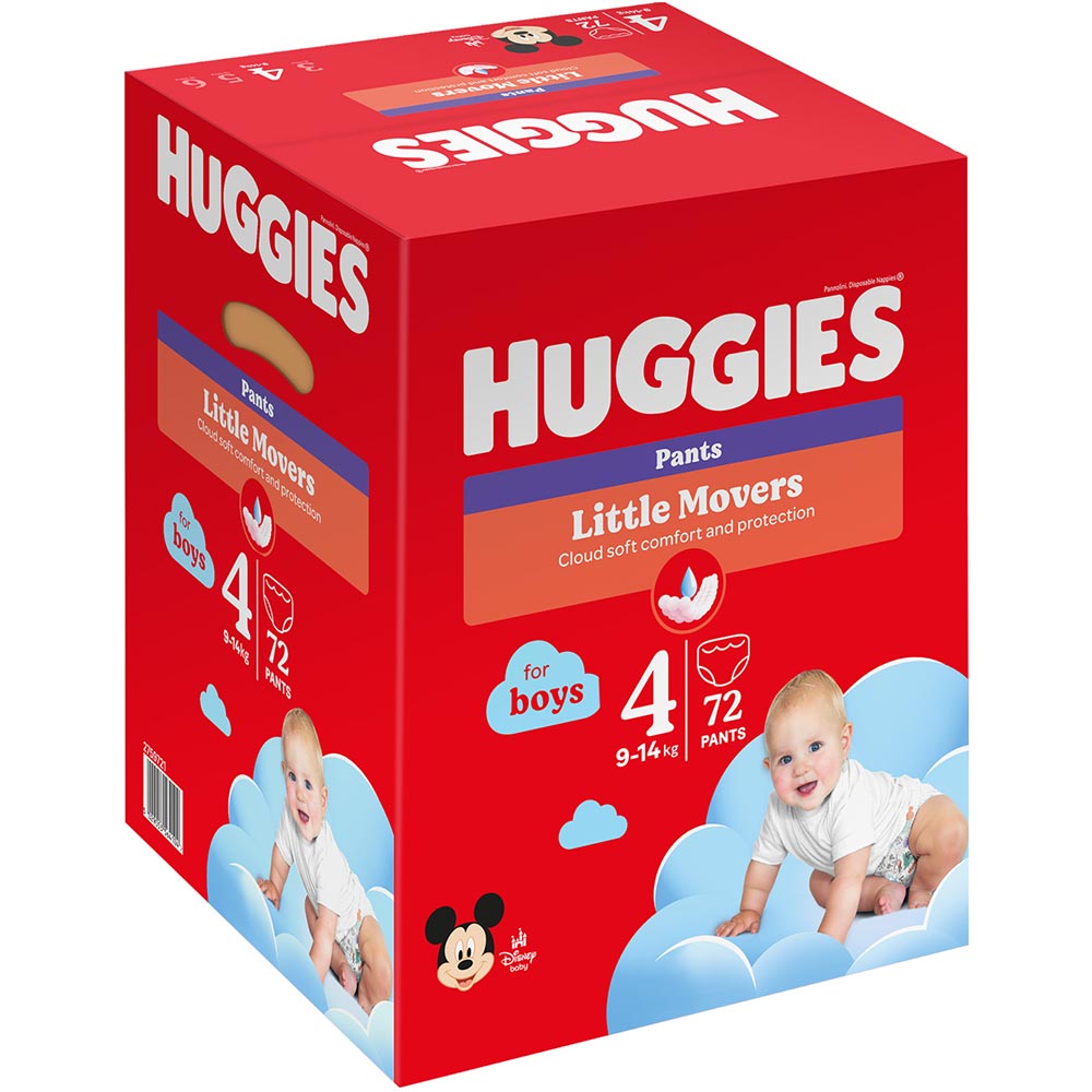 Підгузки-трусики HUGGIES Little Movers 4 (9-14 кг) Box 72 шт Boy (5029053564104) Тип підгузки-трусики