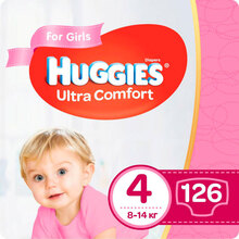 Подгузники Huggies Ultra Comfort Box 4 для девочек (8-14 кг) 126 шт (5029053546896)