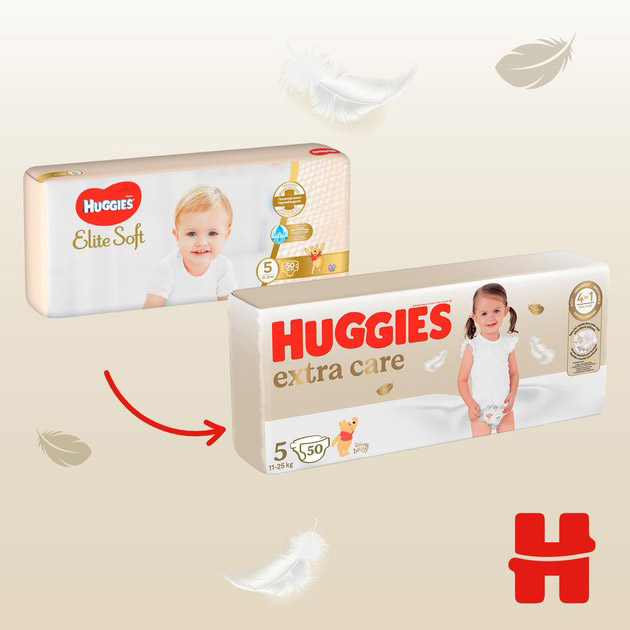 Підгузки HUGGIES Elite Soft 5 12-22 кг 50 шт (5029053578132) Вид одноразові