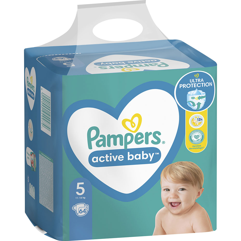 Подгузники PAMPERS Activebaby Junior 5 11-16кг 64шт (81747781) Количество в упаковке 64