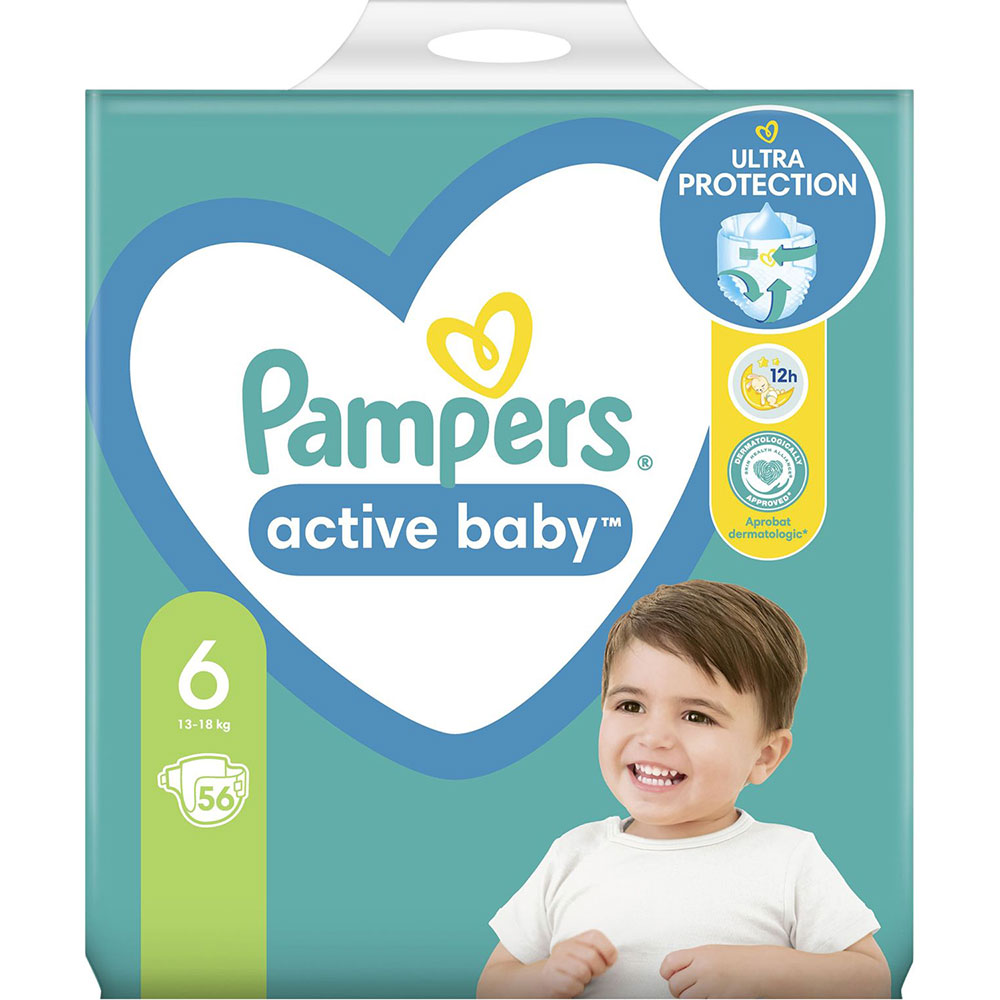 Подгузники PAMPERS Active Baby 6 13-18кг 56шт (81747782) Количество в упаковке 56