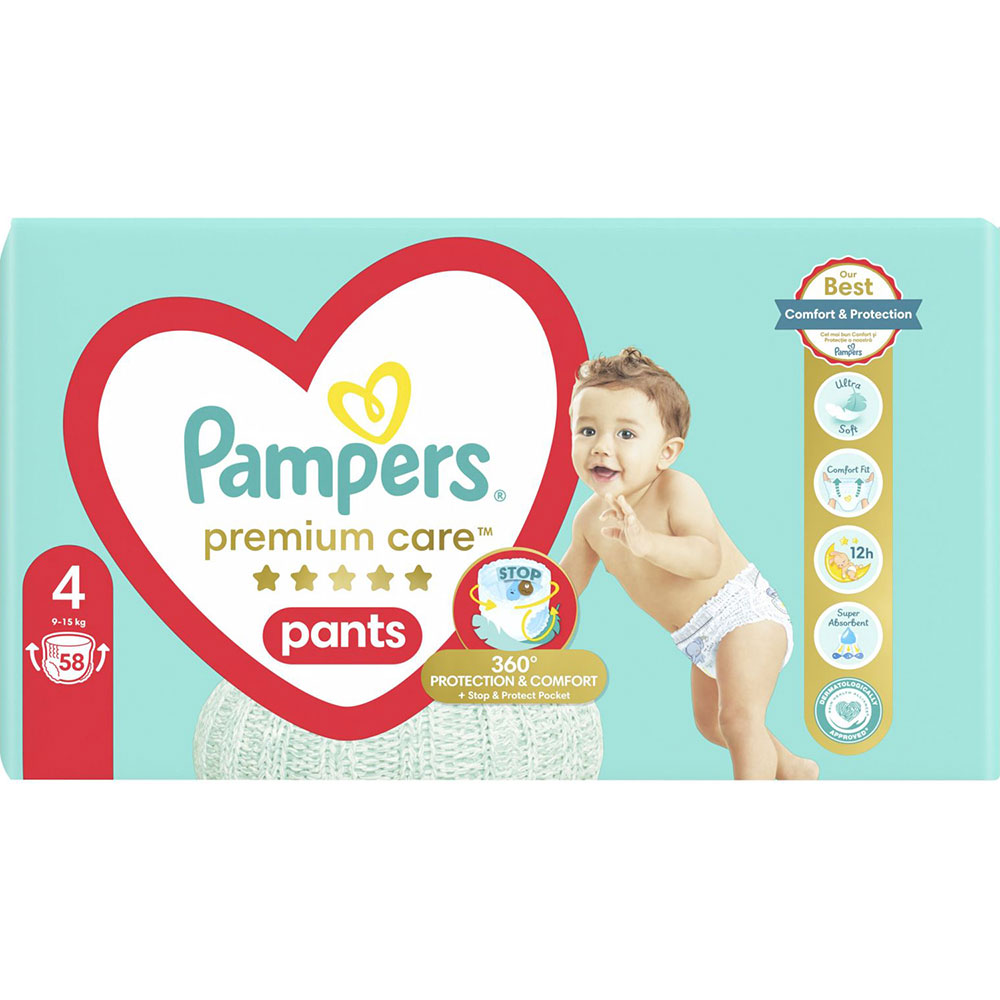 Підгузки PAMPERS Premium Care Pants Maxi 4 9-15кг 58шт (81750544) Тип підгузки-трусики