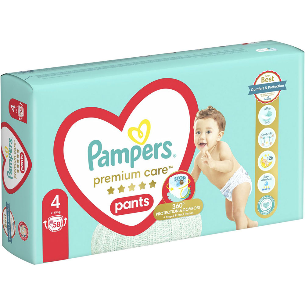 Підгузки PAMPERS Premium Care Pants Maxi 4 9-15кг 58шт (81750544) Кількість в упаковці 58