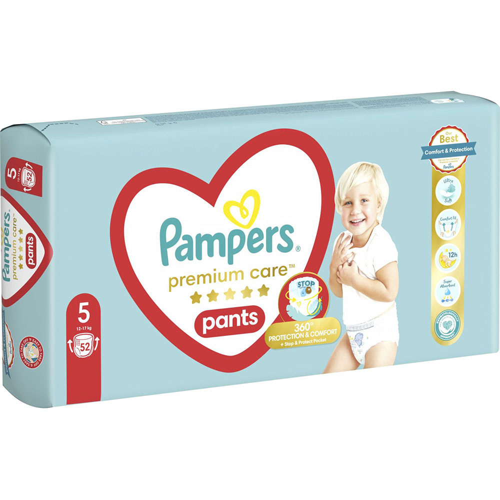 Підгузки PAMPERS PremCare Pants Junior 5 12-17кг 52шт (81750545) Кількість в упаковці 52