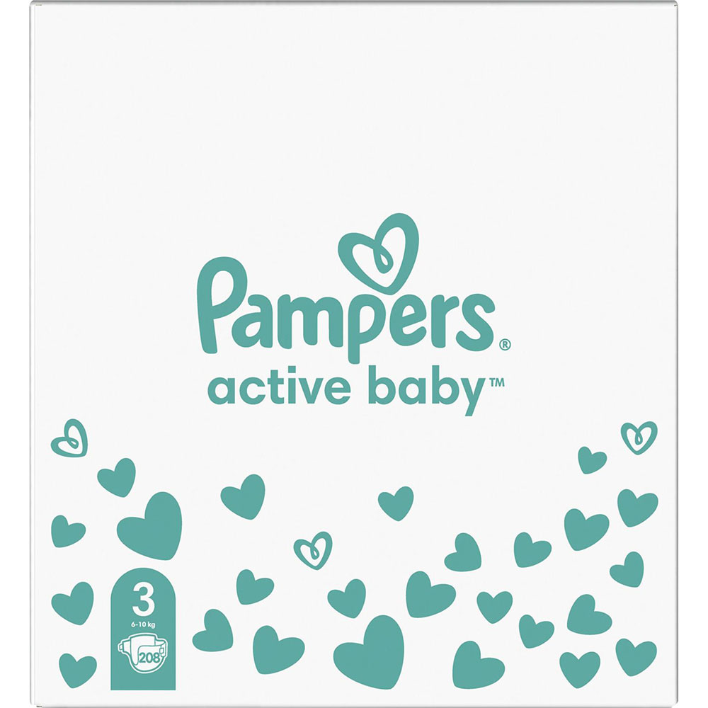 Підгузки PAMPERS Active Baby Midi 3 6-10кг 208шт (81678669) Кількість в упаковці 208