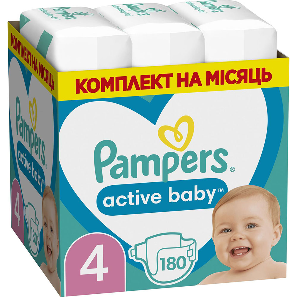 Підгузки PAMPERS Active Baby Maxi 4 9-14кг 180шт (81747301)