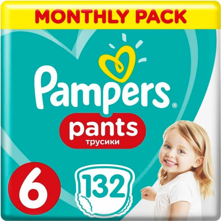 Подгузники PAMPERS Pants Giant 6 15+ кг 132 шт (8006540068632)