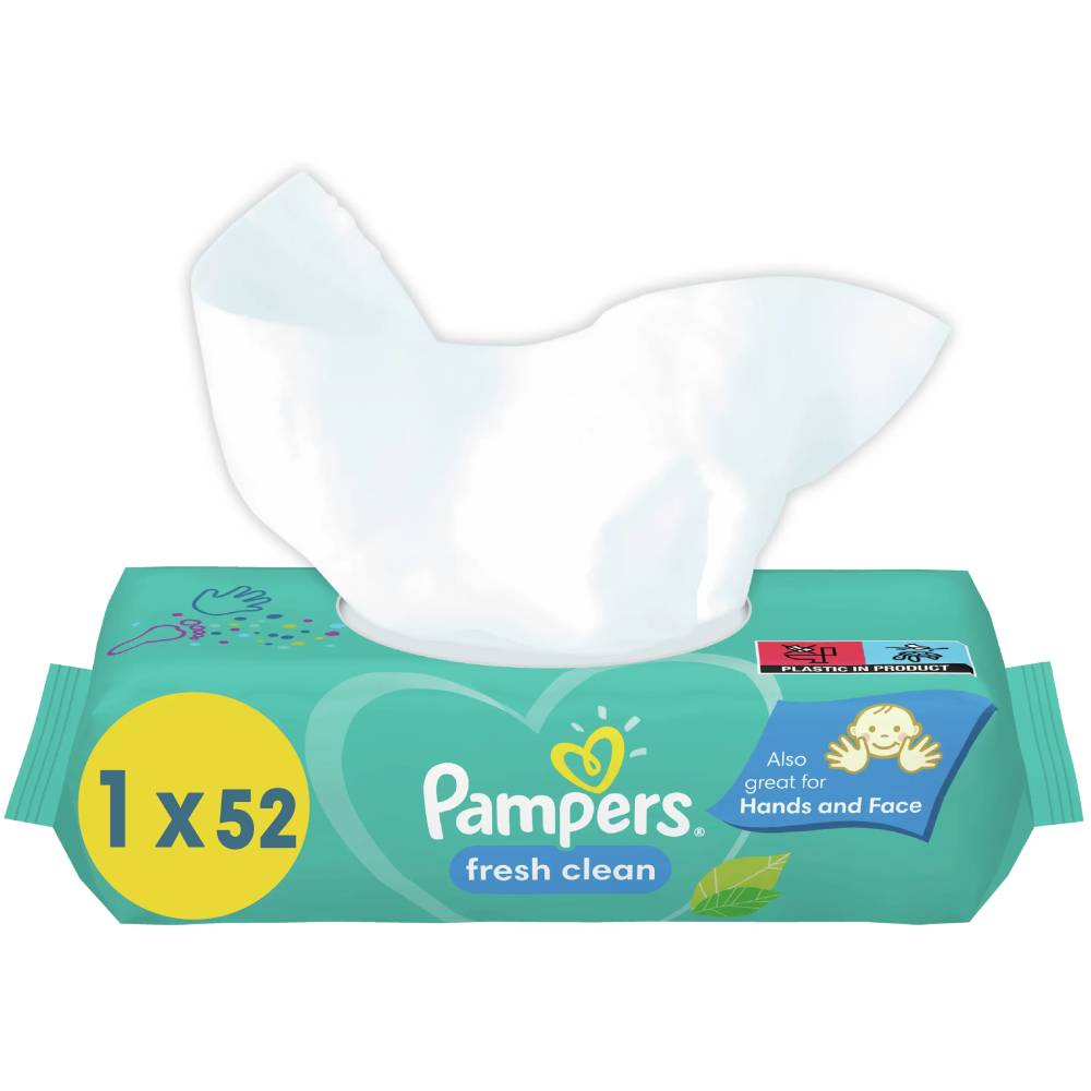 Вологі серветки Pampers Fresh Clean 52 шт (81752623) Тип вологі серветки