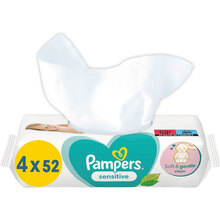 Влажные салфетки Pampers Sensitive 4х52 шт (8001841062624)