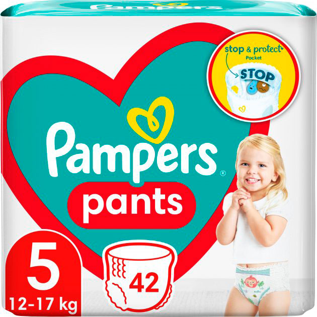 Підгузки-трусики Pampers Pants Розмір 5 (12-17 кг) 42 шт (8006540068960)