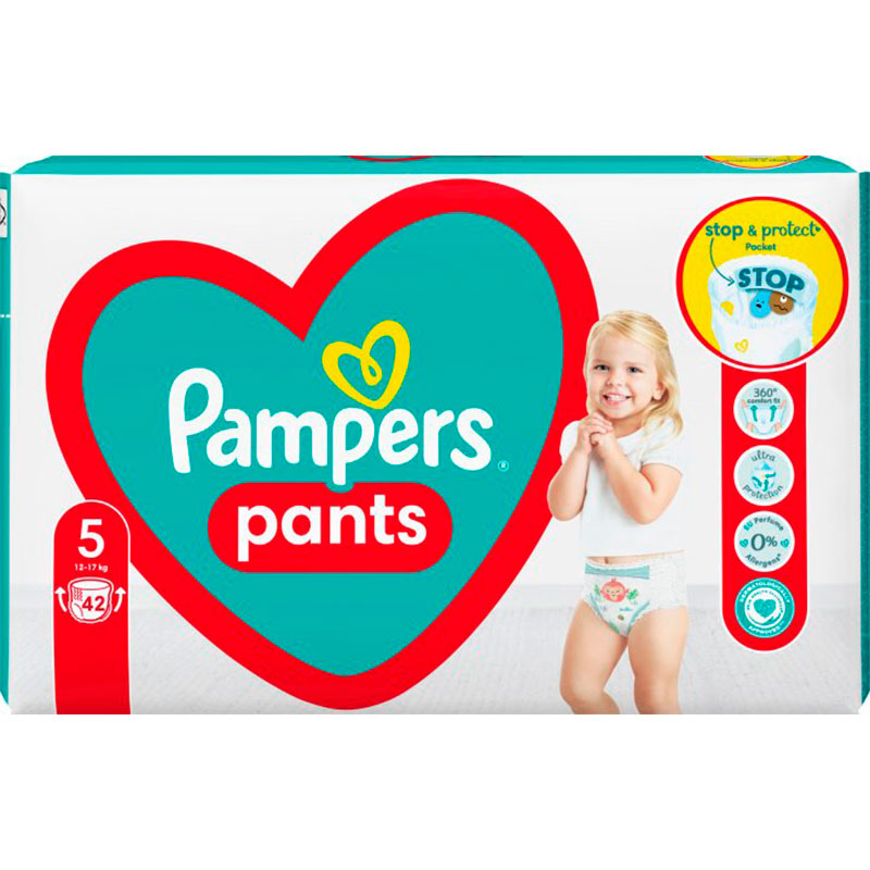 Підгузки-трусики Pampers Pants Розмір 5 (12-17 кг) 42 шт (8006540068960) Тип підгузки-трусики