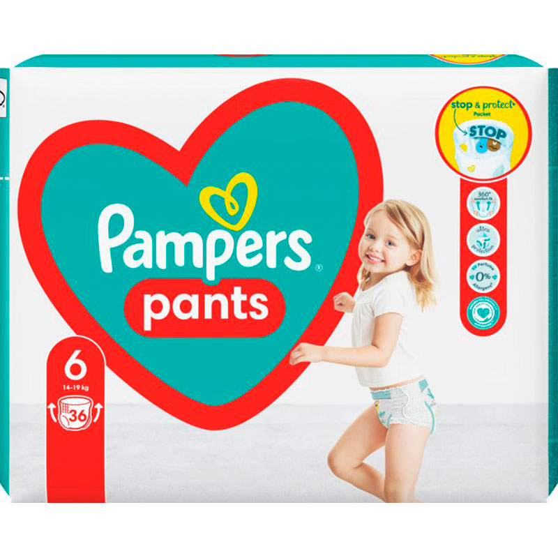 Підгузки-трусики Pampers Pants Розмір 6 (14-19 кг) 36 шт (8006540069028) Тип підгузки-трусики