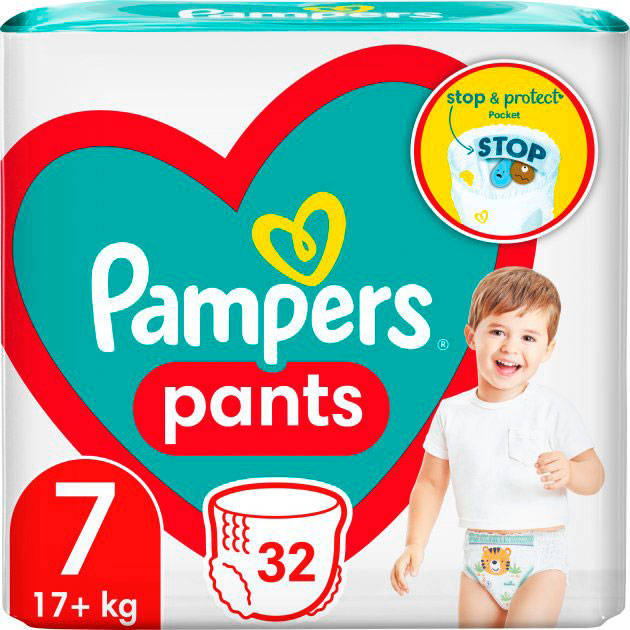 Підгузки-трусики Pampers Pants Розмір 7 (17+ кг) 32 шт (8006540374559)