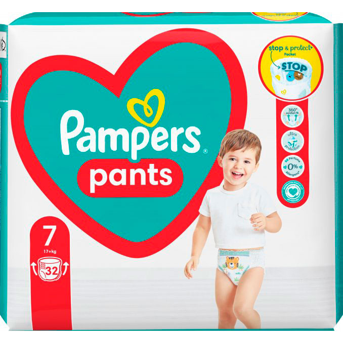 Подгузники-трусики Pampers Pants Размер 7 17+ кг 32 шт (8006540374559) Тип подгузники-трусики