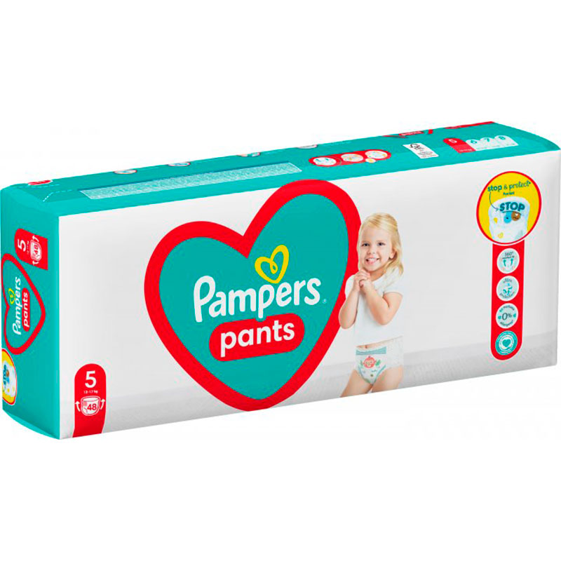 Подгузники-трусики Pampers Pants Размер 5 (12-17 кг) 48 шт (8006540069325) Количество в упаковке 48