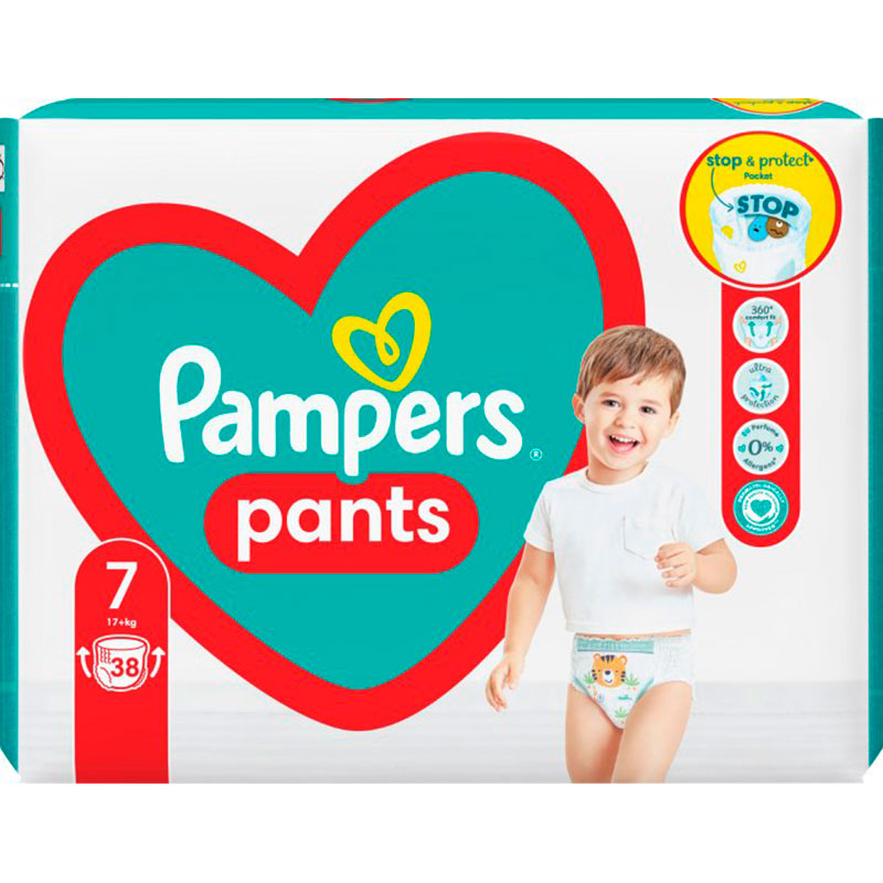 Подгузники - трусики Pampers Pants Размер 7 17+ кг 38 шт (8006540069387) Тип подгузники-трусики