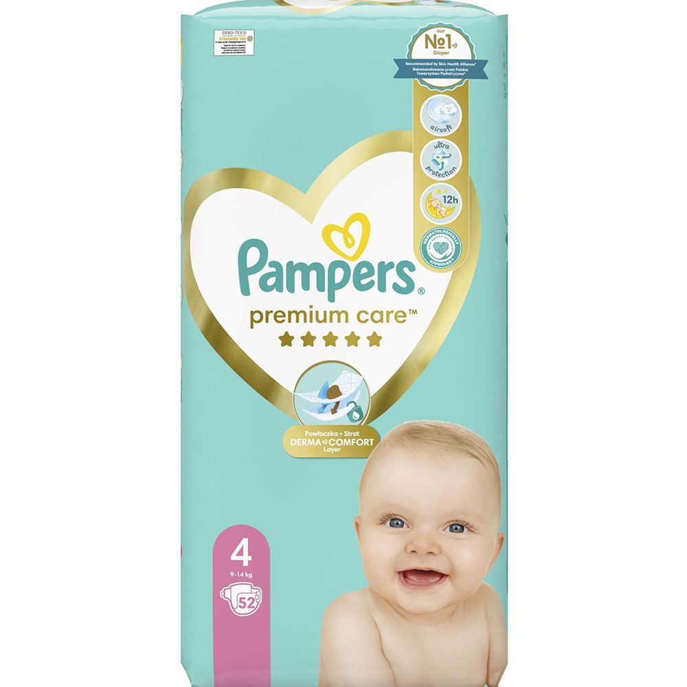 Підгузник PAMPERS Premium Care Maxi 4 9-14кг 52шт (4015400278818) Тип підгузки