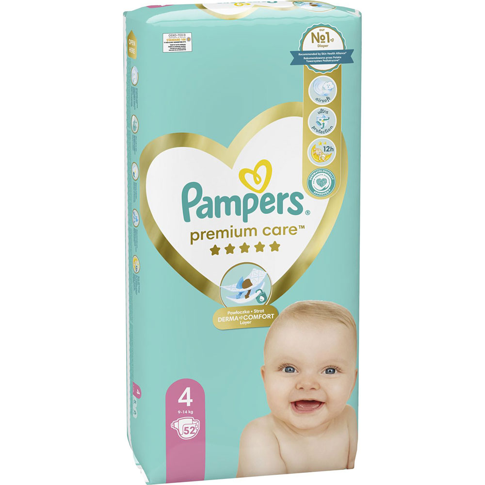 Підгузник PAMPERS Premium Care Maxi 4 9-14кг 52шт (4015400278818) Кількість в упаковці 52