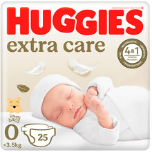 Подгузники HUGGIES Extra Care 0 25шт (5029053548647)
