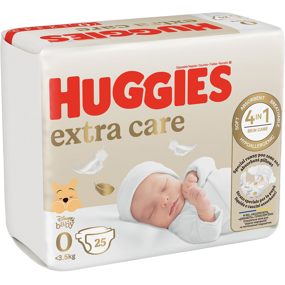 Подгузники HUGGIES Extra Care 0 25шт (5029053548647) Тип подгузники