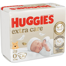 Подгузники HUGGIES Extra Care 0 25шт (5029053548647)