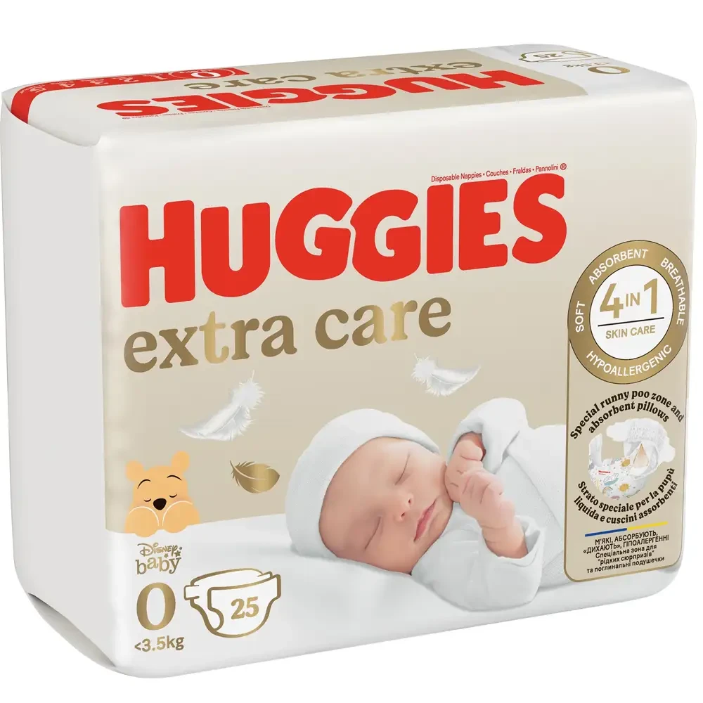 Підгузки HUGGIES Extra Care 0 25шт (5029053548647) Тип підгузки