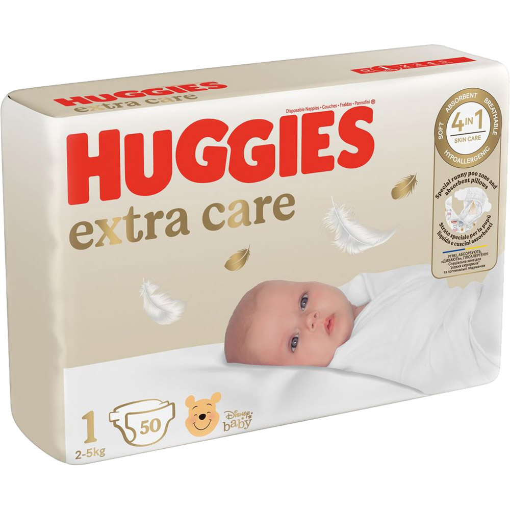 Подгузники HUGGIES Extra Care 1 (2-5 кг) 50 шт (5029053564883) Тип подгузники