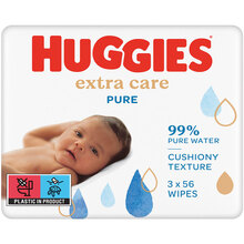 Вологі серветки HUGGIES Pure Extra Care 3 х 56 шт (5029054222119)