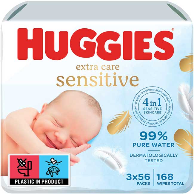 Влажные салфетки HUGGIES Pure Extra Care 3 х 56 шт (5029054222119)