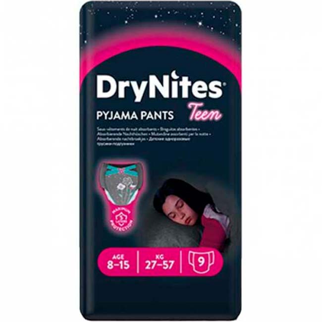 Подгузники-трусики HUGGIES DryNites для девочек 8-15 лет 9 шт (5029053527604)