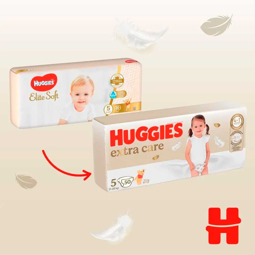 Подгузники HUGGIES Extra Care 5 (11-25 кг) 50 шт (5029053578132) Вид одноразовые