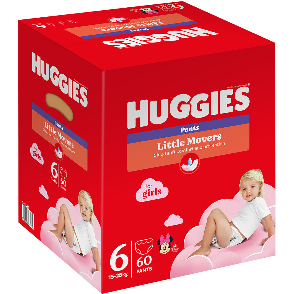Підгузки-трусики HUGGIES Little Movers 6 (15-25 кг) Box 60 шт Girl (5029053564135) Тип підгузки-трусики