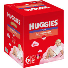 Підгузки-трусики HUGGIES Little Movers 6 (15-25 кг) Box 60 шт Girl (5029053564135)
