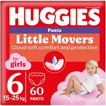 Підгузки-трусики HUGGIES Little Movers 6 (15-25 кг) Box 60 шт Girl (5029053564135)