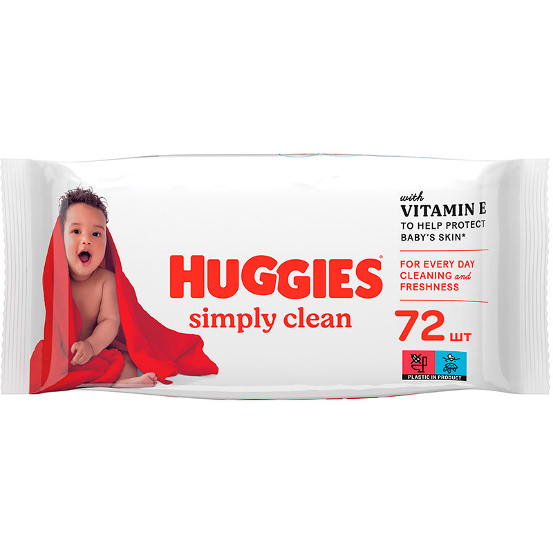 Детские влажные салфетки Huggies Simply Clean 72 шт (5029053582238)