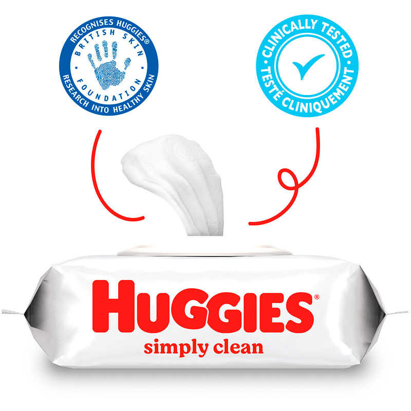 Фото Дитячі вологі серветки Huggies Simply Clean 72 шт (5029053582238)