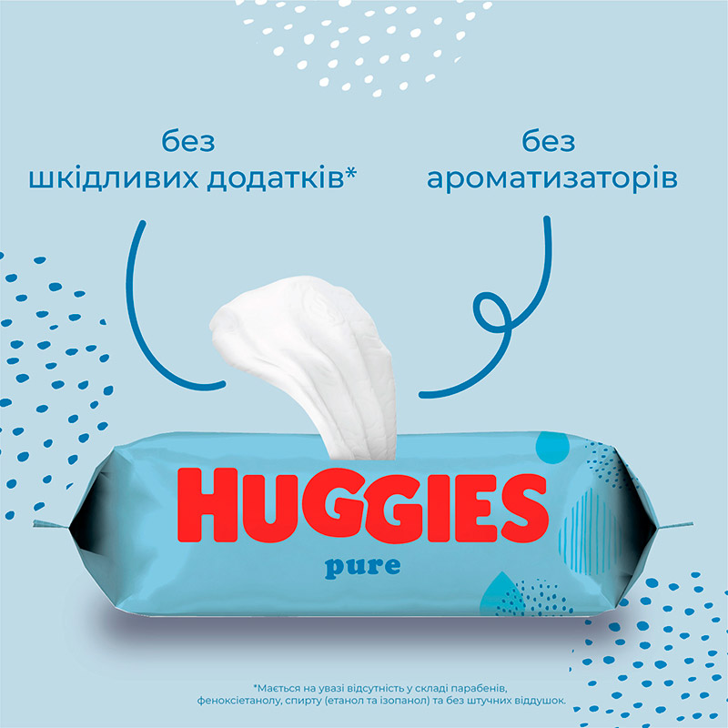 Фото Детские влажные салфетки Huggies Ultra Comfort Pure 56 х 3 шт (5029053550091)