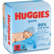 Серветки вологі Huggies Pure 56 х 3 шт (5029053550091)