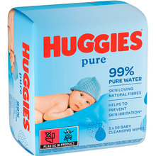 Детские влажные салфетки Huggies Ultra Comfort Pure 56 х 3 шт (5029053550091)