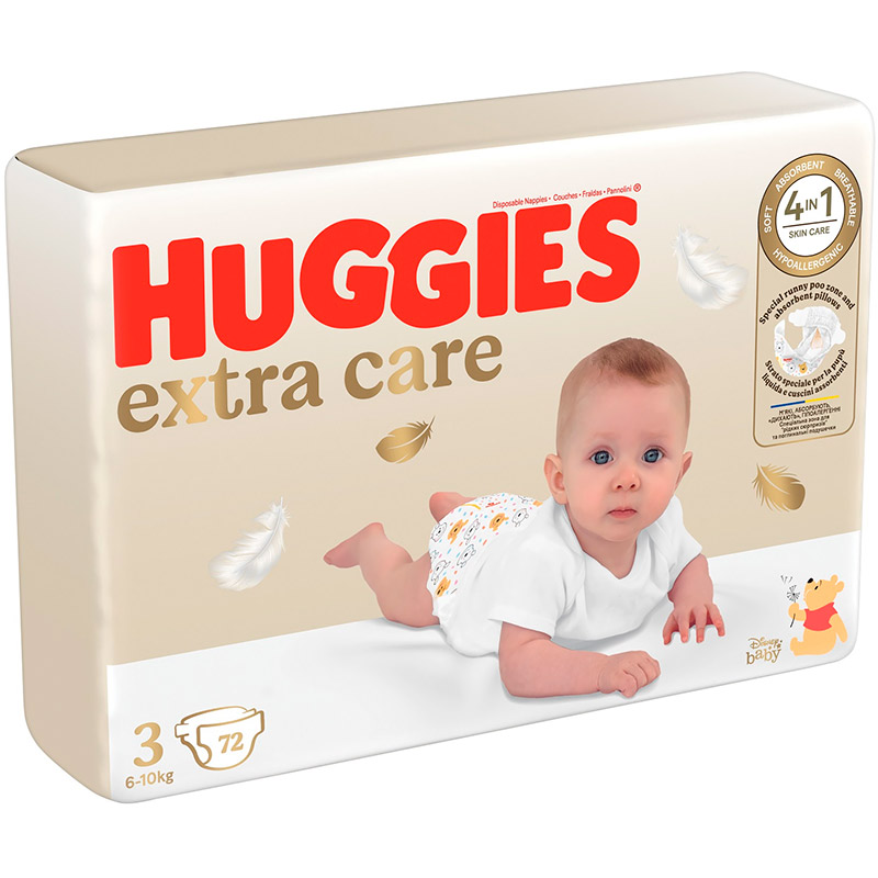 Підгузки Huggies Extra Care 3 (6-10 кг) 72 шт (5029053578095) Тип підгузки