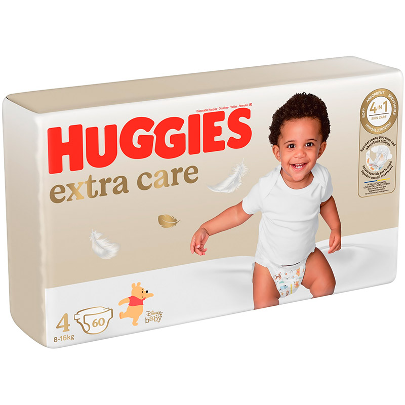 Підгузки Huggies Extra Care 4 (8-16 кг) 60 шт (5029053578118) Тип підгузки