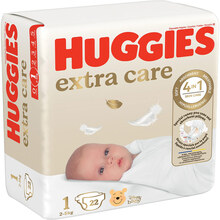 Підгузки Huggies Extra Care Розмір 1 (2-5 кг) 22 шт (5029053583235)