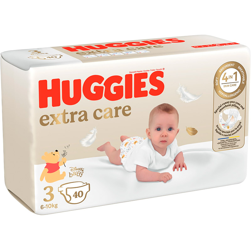 Подгузники Huggies Extra Care Size 3 (6-10 кг) 40 шт (5029053574400) Тип подгузники