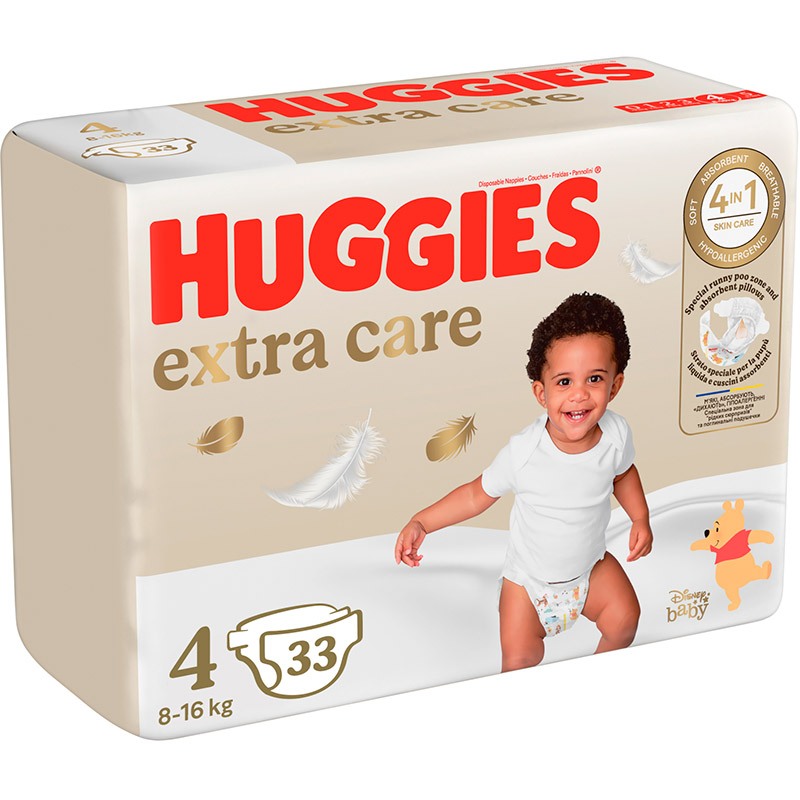 Підгузки Huggies Extra Care Size 4 (8-16 кг) 33 шт (5029053583143) Тип підгузки