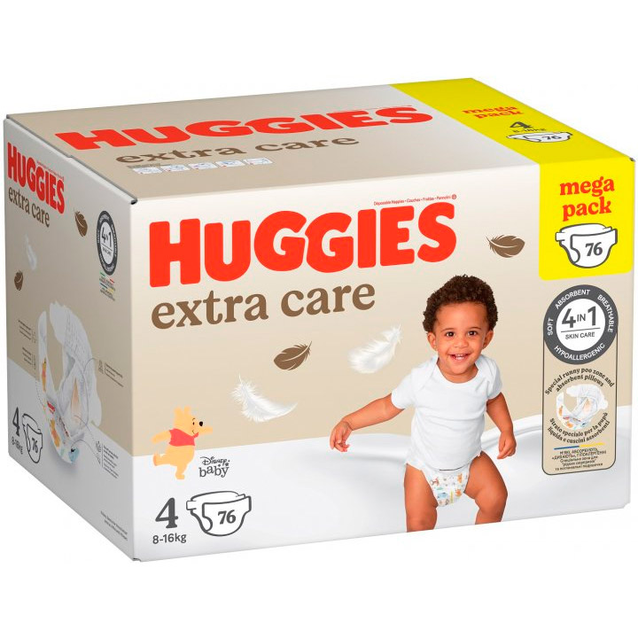 Подгузники Huggies Extra Care Size Размер 4 (8-16 кг) 76 шт (5029053583167) Тип подгузники