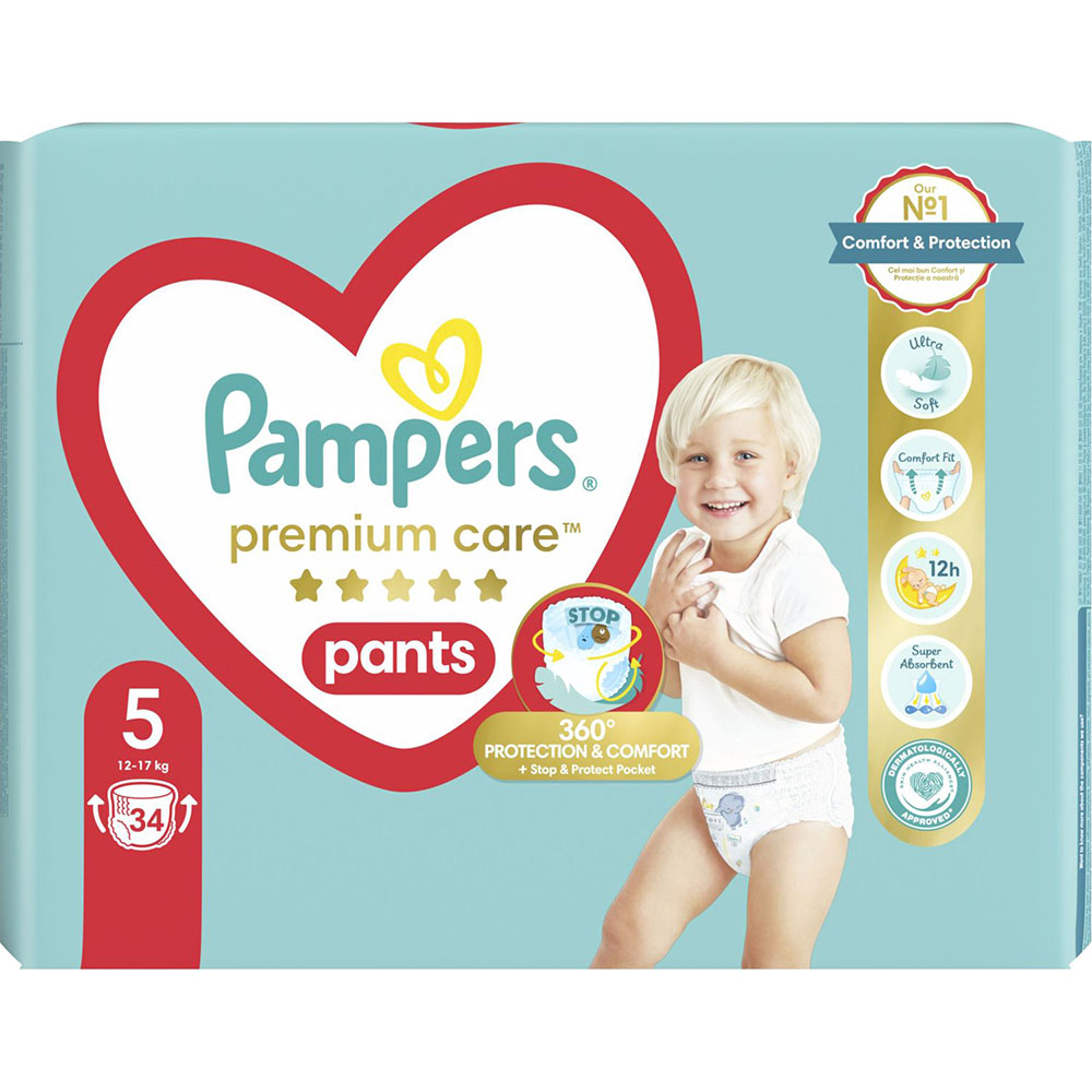 Подгузники PAMPERS Premium Care Junior 5 12-17кг 34 шт (8001090759870) Тип подгузники-трусики