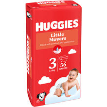 Підгузки HUGGIES Little Movers 3 (5-9 кг) Jumbo 56 шт (5029053567570)